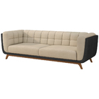 Sofá 2 Lugares 180cm Coin Courino Preto | Bouclê Suave Off Wh